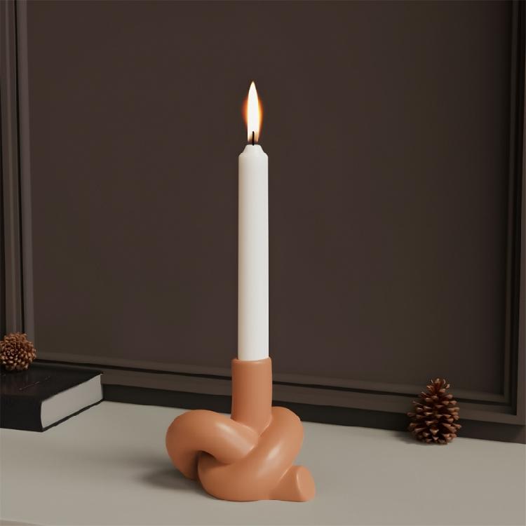 Silicones Candle Holders Molds With Unique Rope Knot Design Tapered Candlestick Making Mould For Handmade Gift And Craft