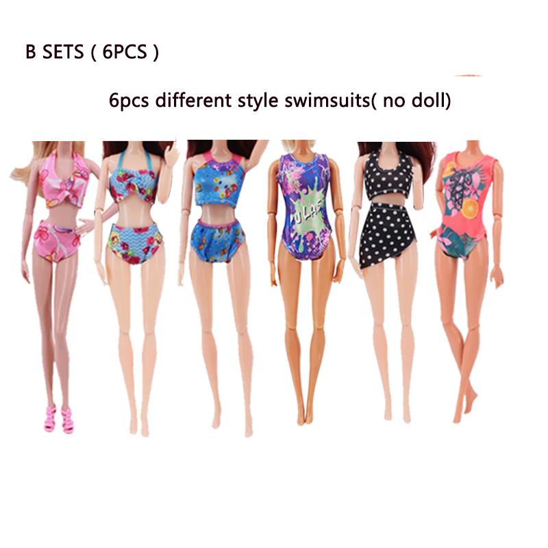 

6pcs/lot 11.5in/30cm Fashion Doll Clothes Swimsuits Beach Swim Wear Accessories Bikini Suits Toy Game Fun Outfits 1/6 Entertaining Play Safe
