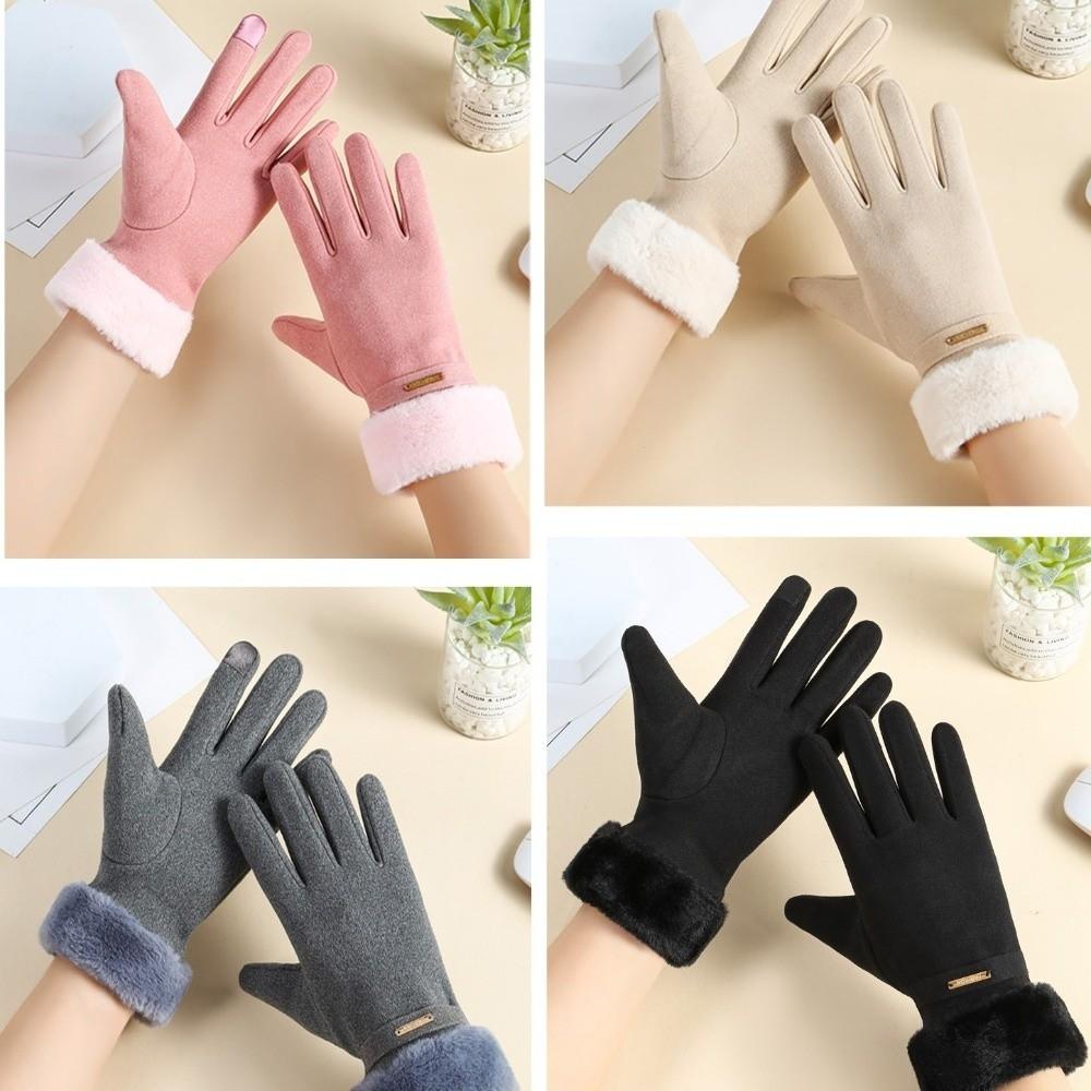 New Touch Screen Winter Warm Gloves for Women Warm Tools Plus Velvet Outdoor Cycling Gloves Anti-slip Full Finger Sports Gloves