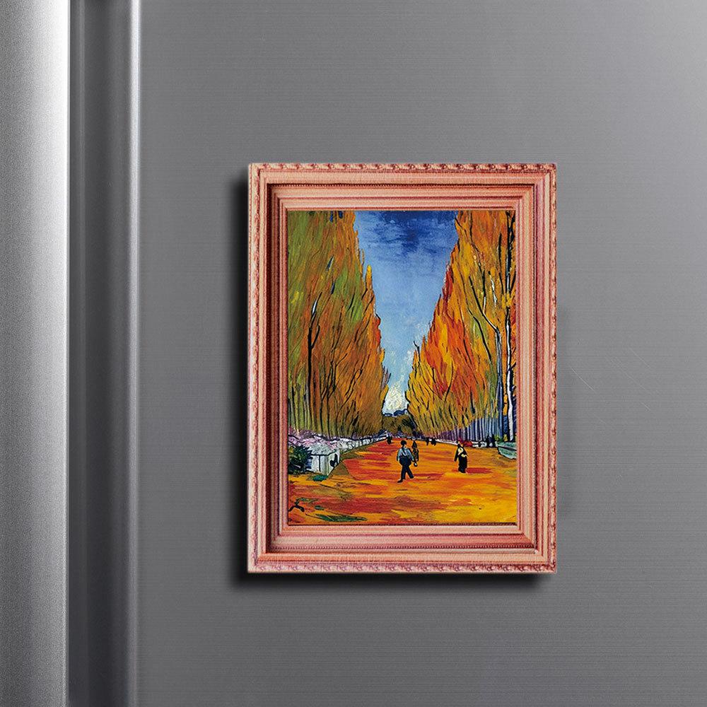 Van Gogh 3D Wooden Magnetic Stickers: Home Decor, Photo Frame Poster, Refrigerator Magnet Set