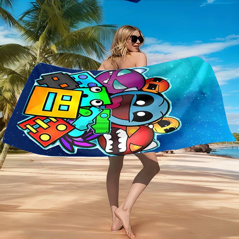 Geometry Dash: Dance To The Beat Beach Towel, Quick-drying, Easy To Care For, Suitable for Both Fitness and Beach Vacations,Sports Essential