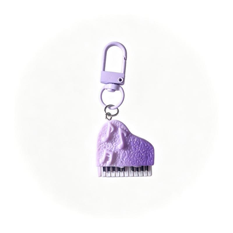 Mini Piano Keychain Gradient Color 3D Music Note Design Creative Bag Decor for Christmas Small Gift