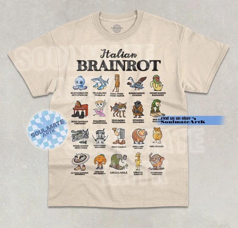 Italian Brainrot T-Shirt Funny Brainrot Joke Hilarious Graphic Unisex Shirt 2XL