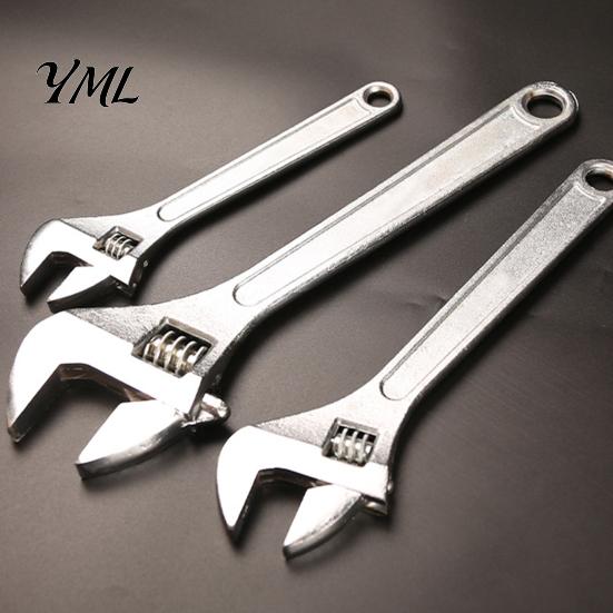 Household Plumbing Wrench 6/8/10/12/15 Inch Adjustable Wrench, Wide Jaw Opening for Forged Alloy Steel Spanner Automotive Home Improvement Garage