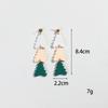 New Long Christmas Tree Acrylic Earrings for Women Fashion Xmas Trees Mirrored Elk Drop Earring Party Jewelry Gifts