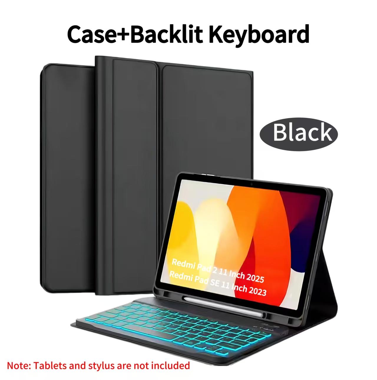 Étui pour Redmi Pad 2 11 Pouces Housse Clavier / Pour Redmi Pad SE 11 Pouces, Housse Clavier Amovible Bluetooth Sans Fil Redmi Pad SE 11 inch&Portuguese