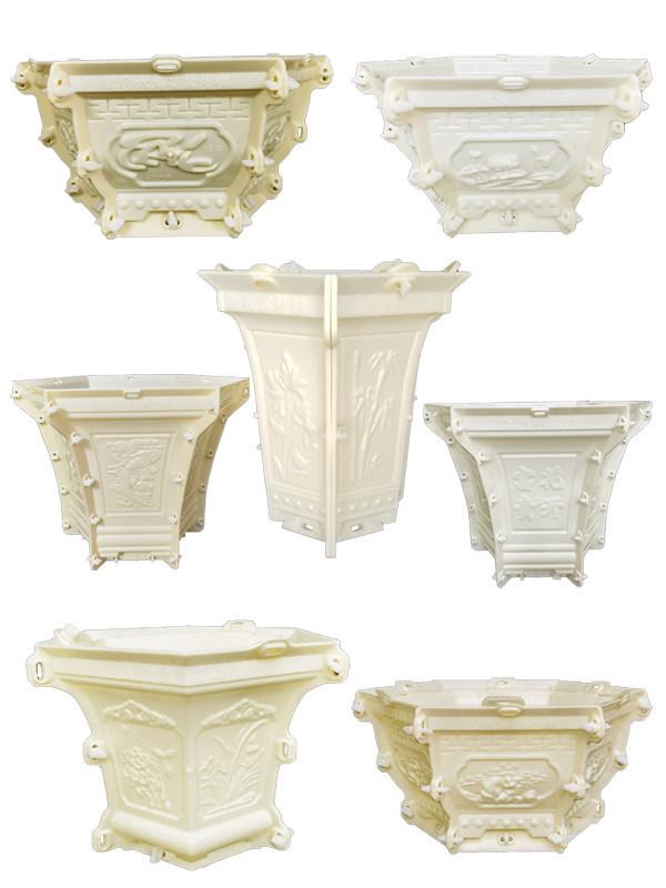High-Leg Cement Flower Pot Mold - Six-Sided, Thick Plastic for Balcony Bonsai