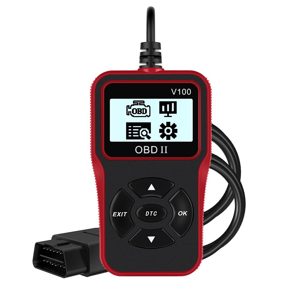 Универсальный OBD 2 сканер Автомобильные диагностические инструменты V100 OBD2 Читатель кодов 16-контактный Цифровой дисплей