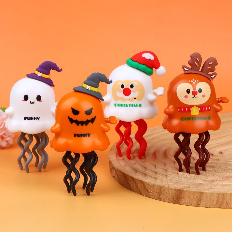 Christmas Wind Up Toys Creative Magic Twisting Dancing Santa Elk Prank Toys for Kids Xmas Classroom Rewards Prizes Gifts