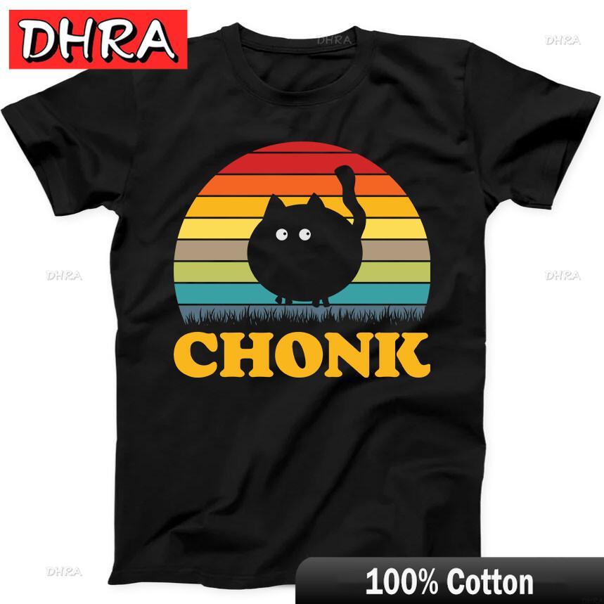 Chonk Black Cat Best Seller Funny Gift Tee Black T Shirt Stylish Urban Aesthetic Tops TShirts for Vocation TShirt Femme Italy