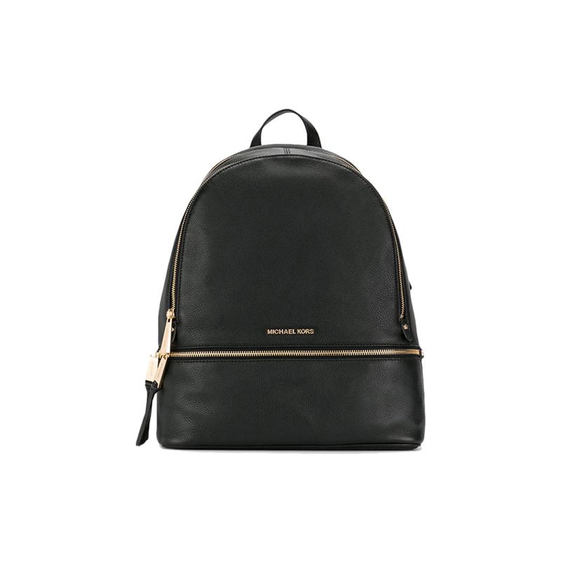 MICHAEL KORS Rhea Rhea letter LOGO solid color large capacity zipper cowhide backpack backpack regular women s black чёрный