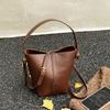 Women's Bucket Handbag Commuter Shoulder Bag Soft Material Work Bag Vegetable Basket Style Crossbody Bag Fashionable Trend