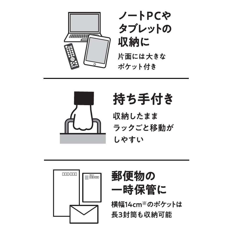 Bestco ND-3601 Folding Storage Stand with Pockets, Tool Type, Ivory, Floor Rack