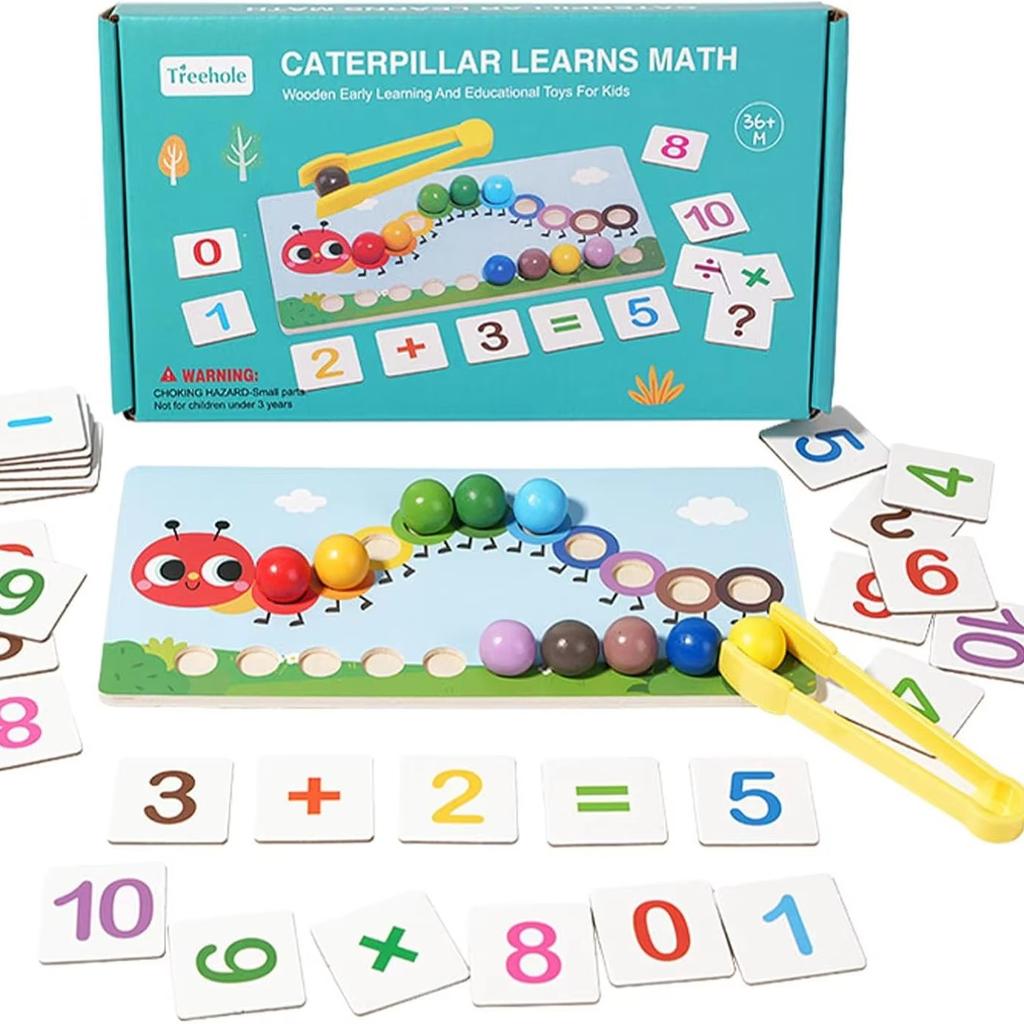 Houten Knijp Kralen Speelgoed Montessori Wiskunde Bewerkingen Vroeg Onderwijs Speelgoed Kleur Matching Fijne Motoriek Trainingsspel Voor Kleuters