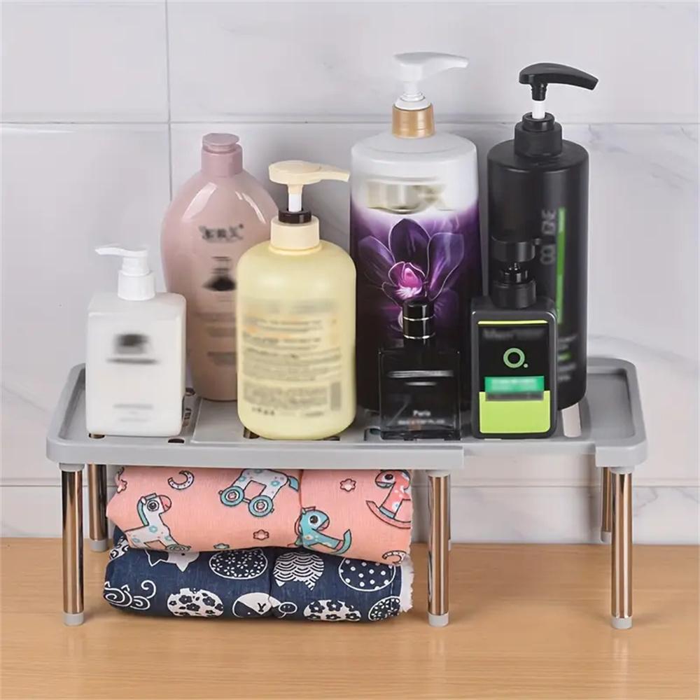 Expandable Metal Shelf Organizer For Kitchen Countertop Sturdy Retractable Storage Rack Rustproof Spice Organizer For Restaurant