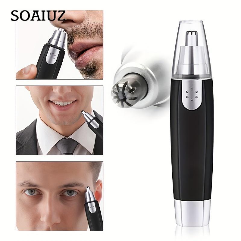 Dry Battery Nose Hair Trimmer Electric Stainless Steel Nose Hair Trimmer for Men and Women Black Nose Hair Trimmer