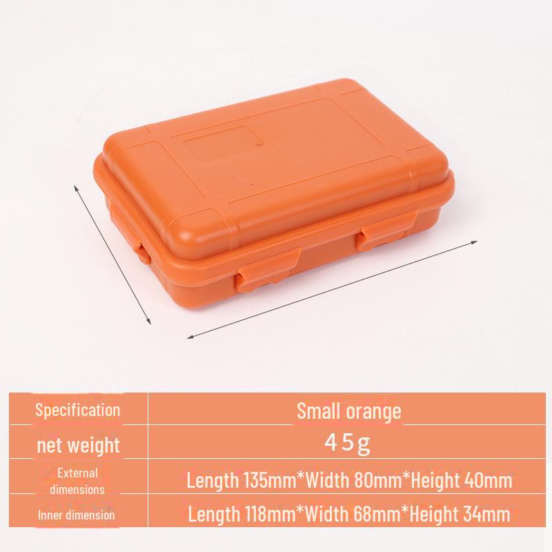 Ящик для выживания на открытом воздухе Водонепроницаемое ударопрочное и устойчивое к давлению решение для хранения данных Small оранжевый 627₽