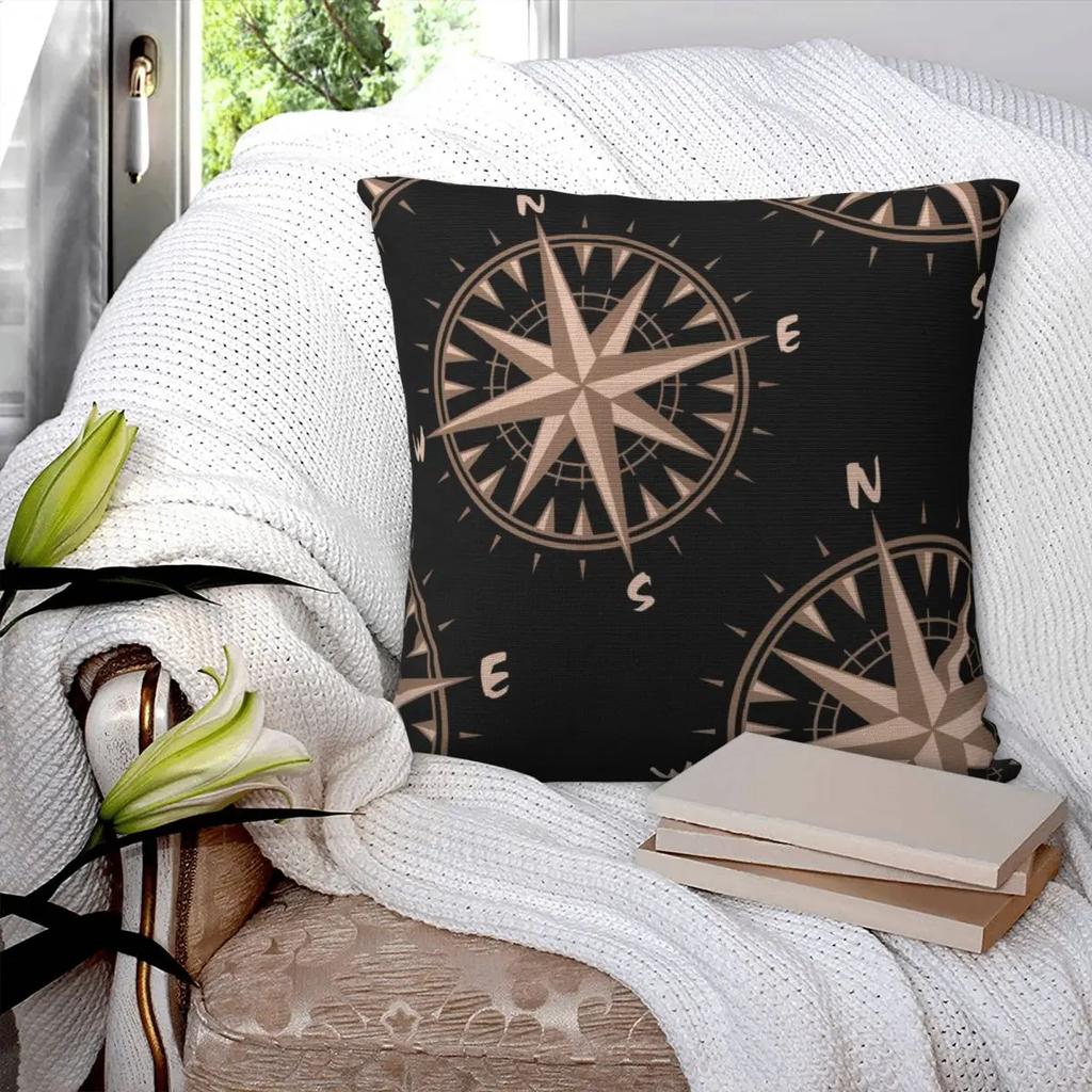 Compass Vintage Nautical Pillowcase Double-sided Printing Polyester Cushion Cover Decor Throw Pillow Case Cover Home Wholesale