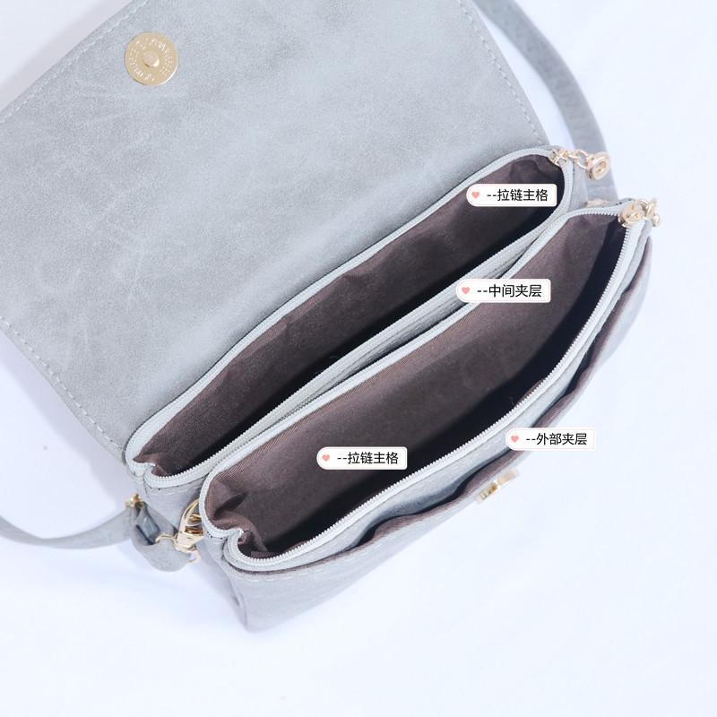 IELGY Ladies Diagonal Bag Frosted Leather Solid Color Mobile Phone Bag