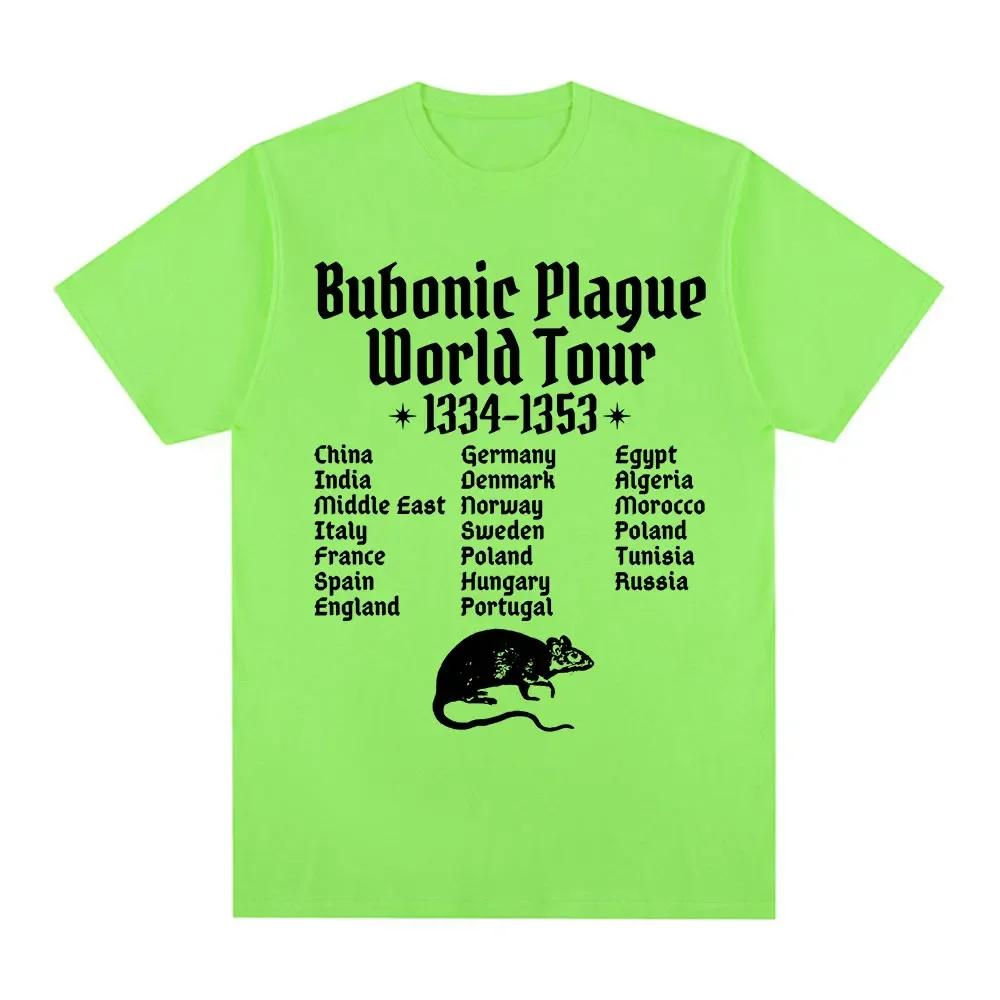 Bubonic Plague World Tour Tshirt Unisex Wounisex Funny Mouse Rat Meme Gothic T Shirt Vintage Casual Oversized T Shirts Streetwear Bla