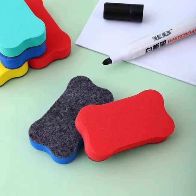 Magnetic Dual-Use Whiteboard & Chalk Duster - Washable, Easy Erase, Dust-Free Brush