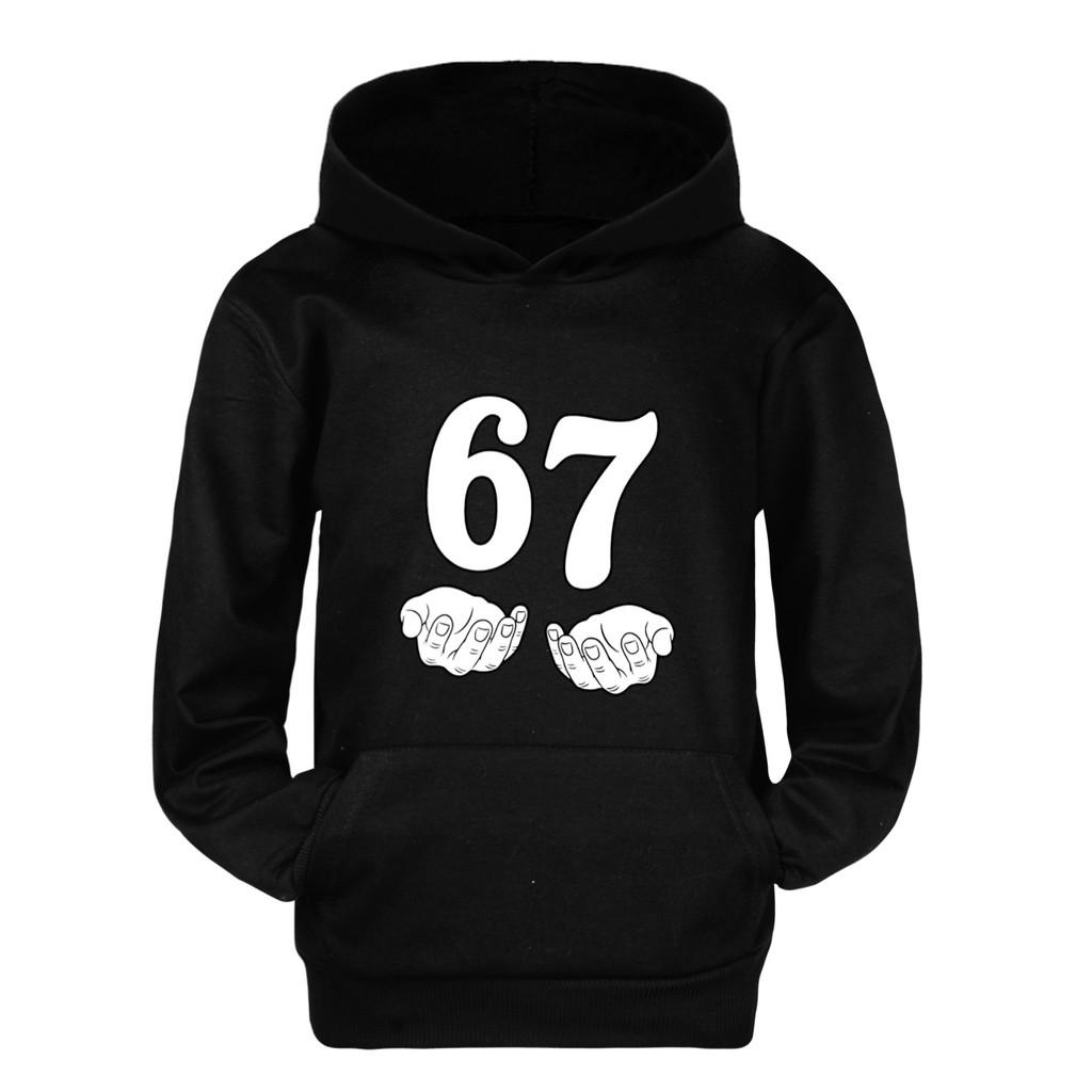 5391 Boys Girls Steal a Brainrot 67 Printed Cotton Fashion Long Sleeves Hoodies