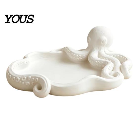 Necklace Storage Dish 3D Printed Octopus Jewelry Tray, Ocean Animal Earrings Ring Multifunctional Home Organizer Decorative Keys Trinkets Holder