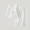 Lunaluz Women Long Sleeve Square Neck Microfiber Pajama Set Fogni