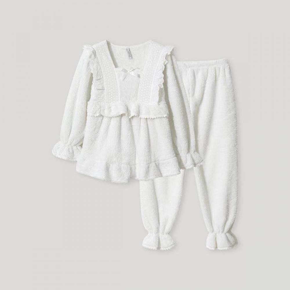 Lunaluz Women Long Sleeve Square Neck Microfiber Pajama Set Fogni