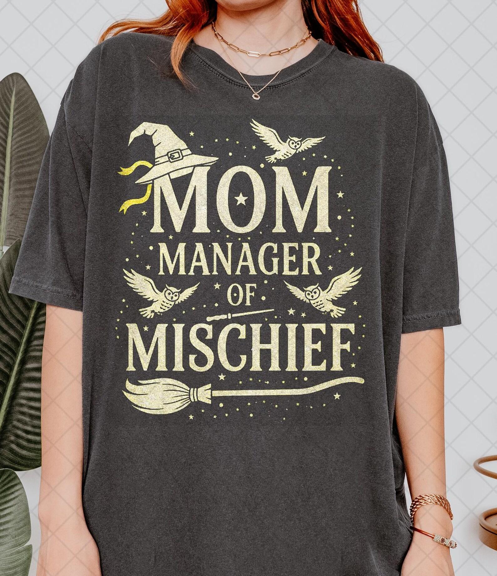 Comfort Colors Manager Of Mischief Mom Shirt, Best Mom Ever, Magical Mom T shirt, Mama Shirt, Fantastic Mama Shirt, Wizard Mom Outfit 3XL