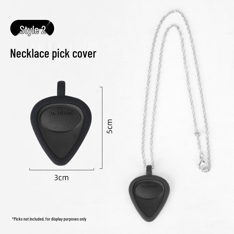 

Silicone Guitar Pick Holder Necklace Set - Includes Picks, Double-Sided Pendant Lanyard, Two-Piece Storage