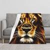 1PC Electric Lion King Of Glowing Fractal Wildlife Blanket Throw Blanket Novelty Warm Blanket All Season Gift