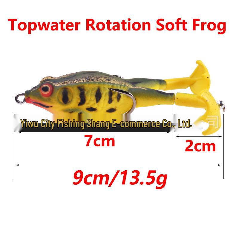 Thunder Frog Double-Legged Rotating Propeller Soft Lure, 9cm/13.5g, for Bass & Carp Fishing.