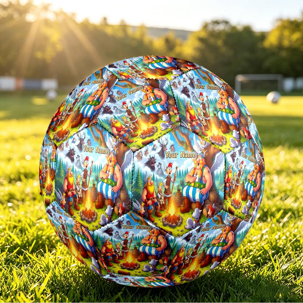 Custom Name Text Size 5 Football,Asterix & Obelix Standard Training Soccer Ball