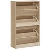 Shoe Cabinet in Sonoma Oak Finish 63 x 24 x 103 cm Particleboard