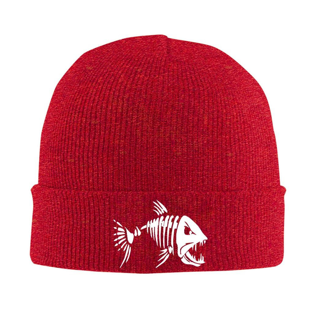 Fishbone Trucker Cap Autumn Winter Unisex Knitted Beanie Hat Warm Casual Beanie Cap Hip-hop Melon Skin Hat