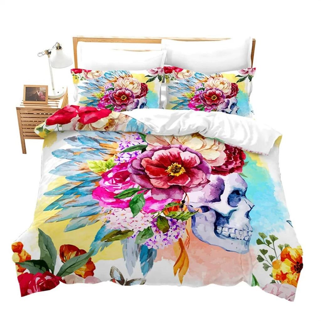 Comforter Gothic Skull Dark Skull Horror Theme King Size Suitable For Teenagers Women Men Bedroom Decoration Warm Breathable