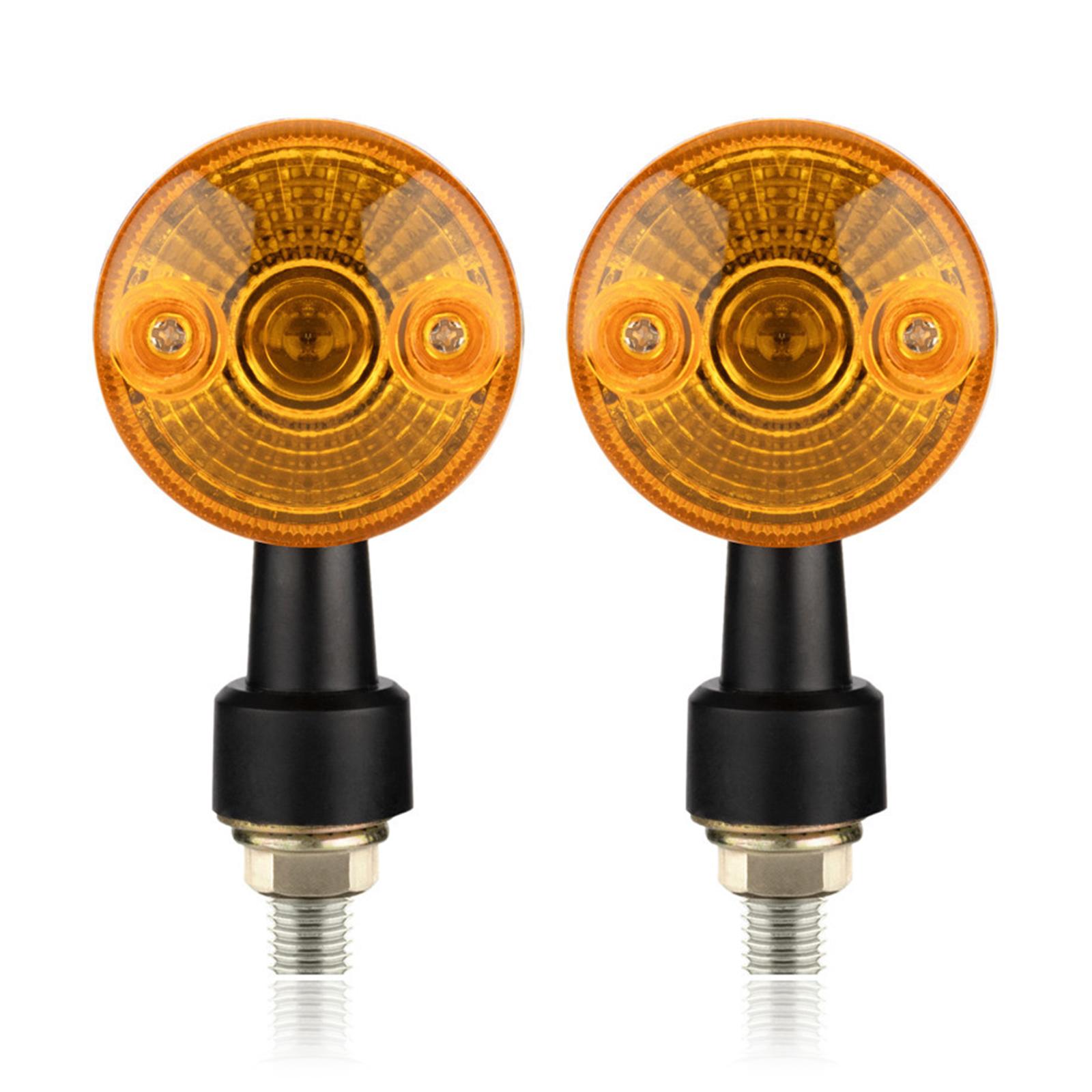 

2Pcs Motorcycle Turn Signal Lights for GN/CG125 Universal Replacement Vintage Round Turn Indicator Lamp Amber Flashers 1 чорний