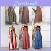 Summer Floral Print Sleeveless Maxi Dress With Zipper For Womens Beachwear