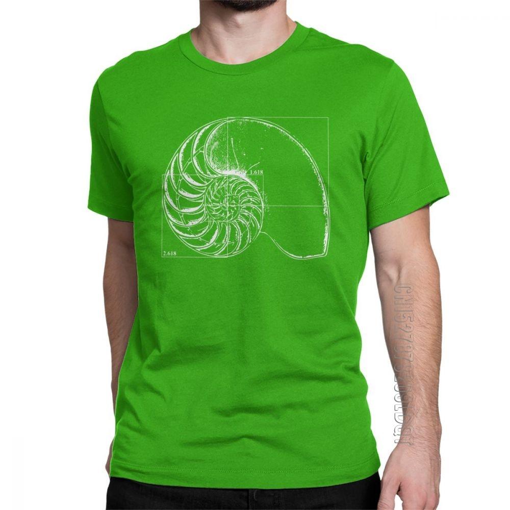 

Mens T Shirt Fibonacci On A Nautilus Casual Male Tshirt Math Basic Tees Crew Neck Clothing 100 Cotton Printed TShirt S