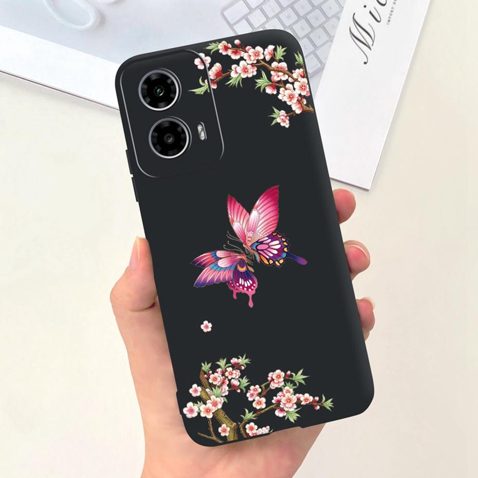 2024 New Fashion Case For Motorola Moto G24 G34 Black Silicon Soft Protective Back Cover For Moto G24 G34 4G 5G Phone Cases