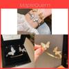 Bracciale Aggiustabile Aperto con Farfalle in Rame Galvanizzato per Donne alla Moda
