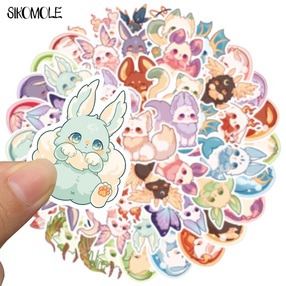 10 30 50PCS Cartoon Colorful Fantasy Animals Stickers DIY Toys Laptop Luggage Skateboard Suitcase Car Graffiti Decals Sticker F5