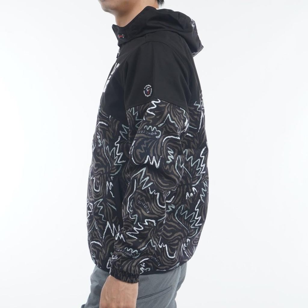 Coq Sportif Blouson Full Zip Windbreaker Water Repellent Light Rain Suitable Haori Sporty Golf LG4FWB04M BK00 L [Le Golf] Men's (Black)