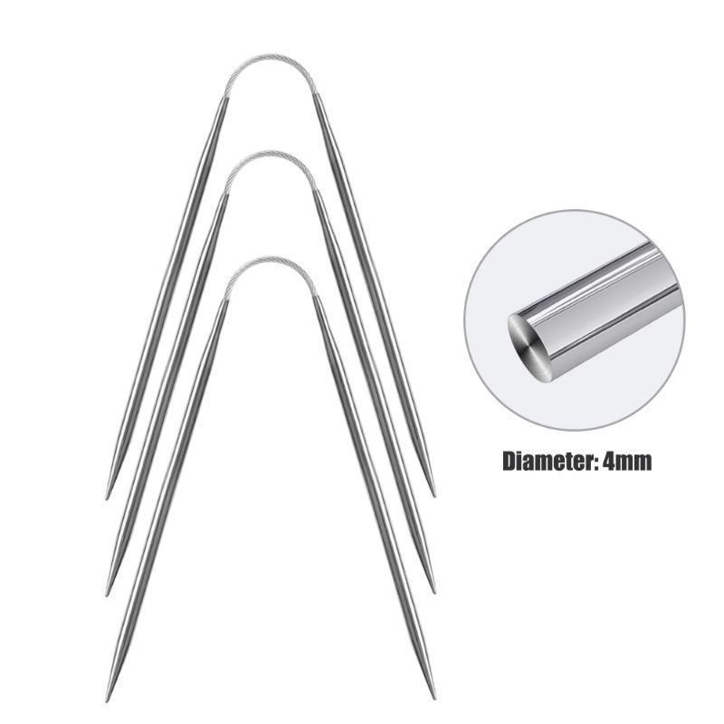 

3 шт. круговые спицы, гибкие спицы для носков из нержавеющей стали XYZ 4mm