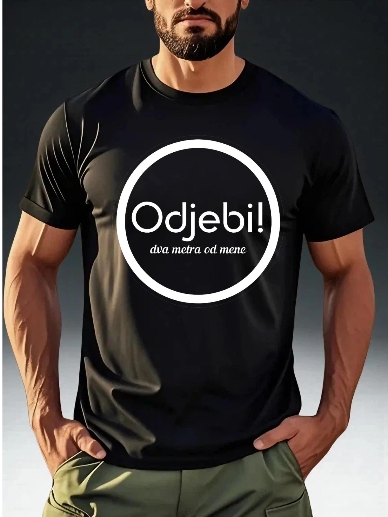 Men s Funny Social Anxiety T-Shirt - Odjebi! Dva Metra Od Mene Minimalist Cyrillic Print L