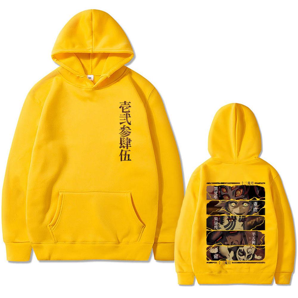 Anime Demon Slayer Kokushibo Douma Akaza Hantengu Gyokko Graphic Hoodie Men Women Oversized Pullover Man Vintage Hoodies