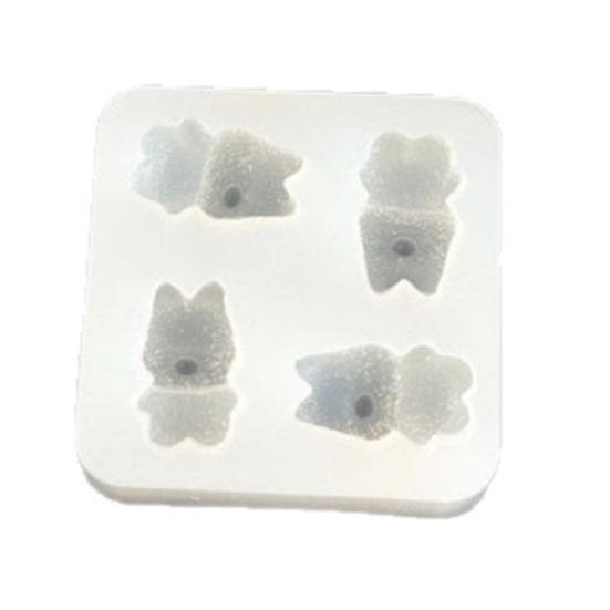 4 Peças Molde de Silicone de Grau Alimentício para Fabricante DIY de Pingentes e Chaveiros Fofo Donut Cachorro Chinelo Decoração de Bolo Molde de Cera de Geléia de Fácil Liberação