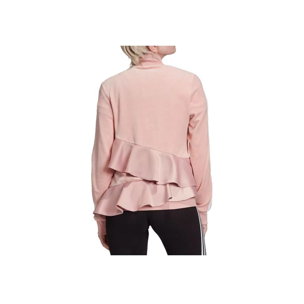 Adidas Trefoil Stand Collar Zipper Long Sleeve Fleece Jacket Women jackets Lilac FT9882