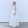 French One-word Shoulder Tube Top Evening Dress Skirt 1011 New White Long Waist Temperament Sleeveless Travel Photo Light Wedding Dress